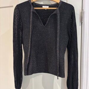 Festive winter top black with silver; Reiss size medium